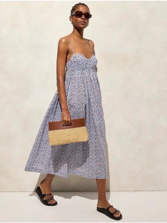 J. Crew Dresses & Skirts - J. Crew Cotton Voile Empire Waist Maxi Dress Poppy Floral Print Sundress M NWT